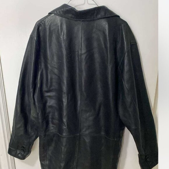 Vintage Oversized Slouchy Leather Blazer Jacket Coat - Picture 2 of 9